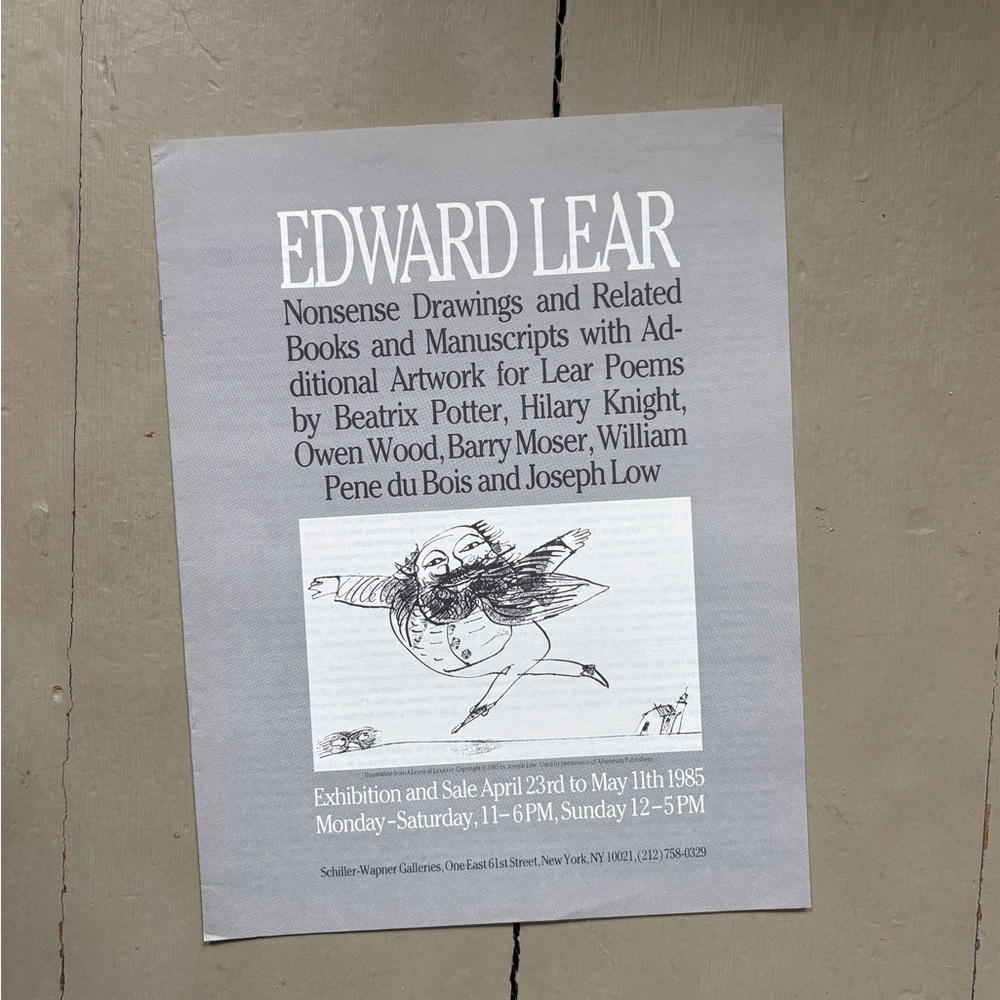 1985 Edward Lear Nonsense Drawings and Related Books Artwork Beatrix Potter